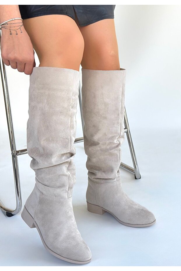 Winda beige suede bellows boots - 2