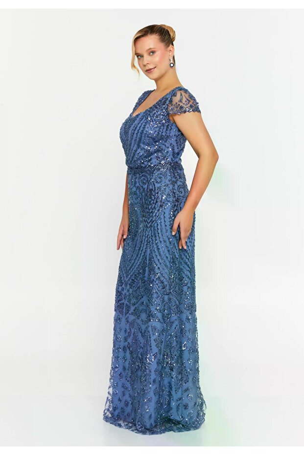 6138PAY PAYETLİ ELBİSE - 2