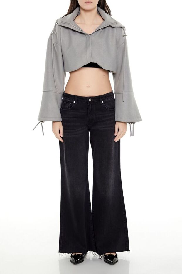 Crop Geniş Kollu Ceket - 2