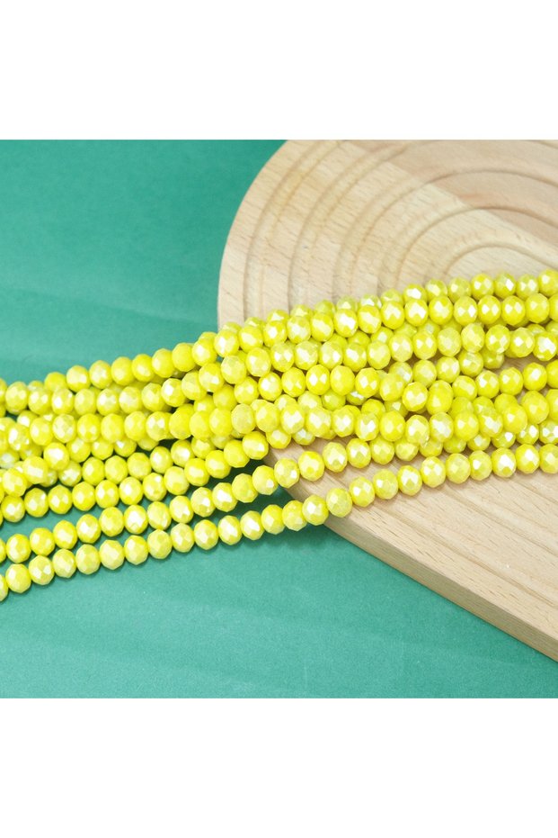 Crystal Beads 8 mm Yellow with Janjanlı (Janjanlı Is Likely a Brand or Specific Type of Crystal)