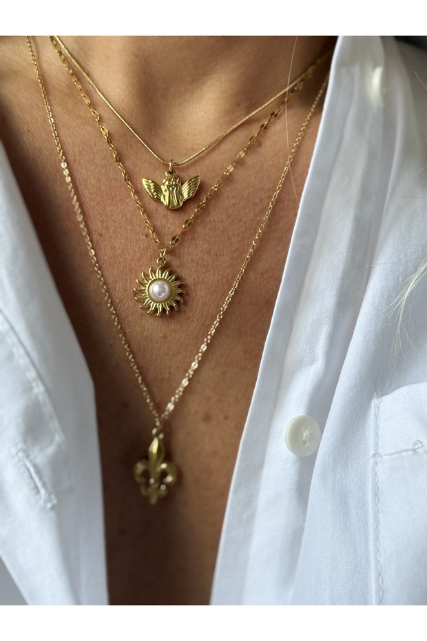 Stainless Steel 3-Piece Mery Necklace Set