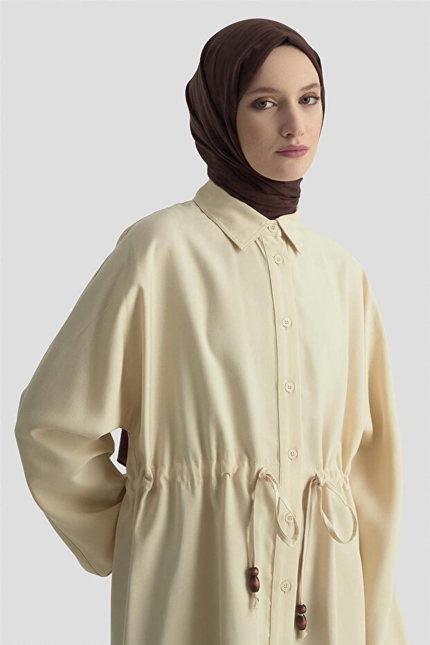 Bağcıklı Safari Tunik 25KD9012 Bej - 1