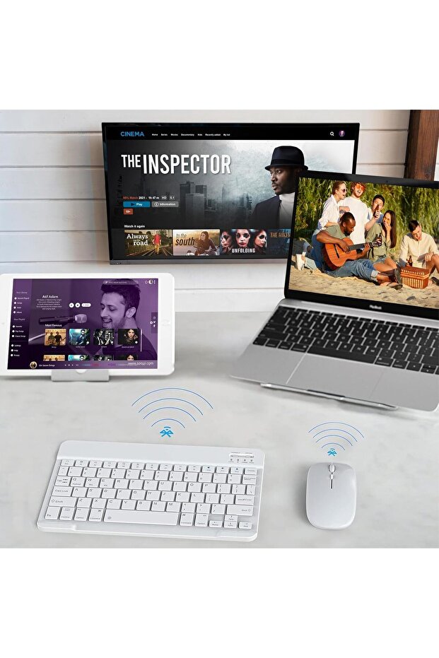 Kablosuz Bluetooth Türkçe Q Klavye ve Mouse Seti Ios/AndroidTablet Telefon Uyumlu Şarjlı - 6