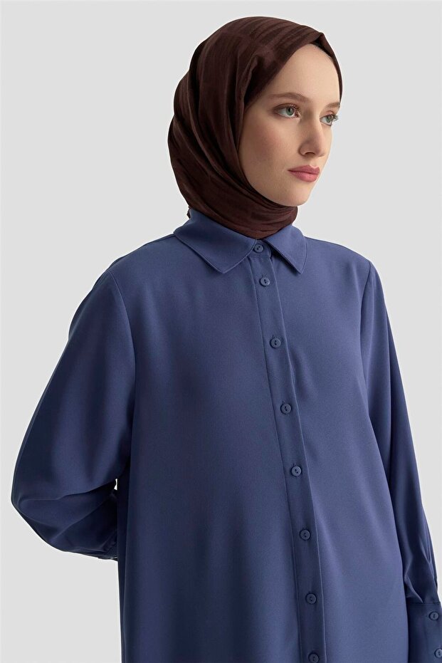 Tunik Elbise 25KD1017 İndigo - 4