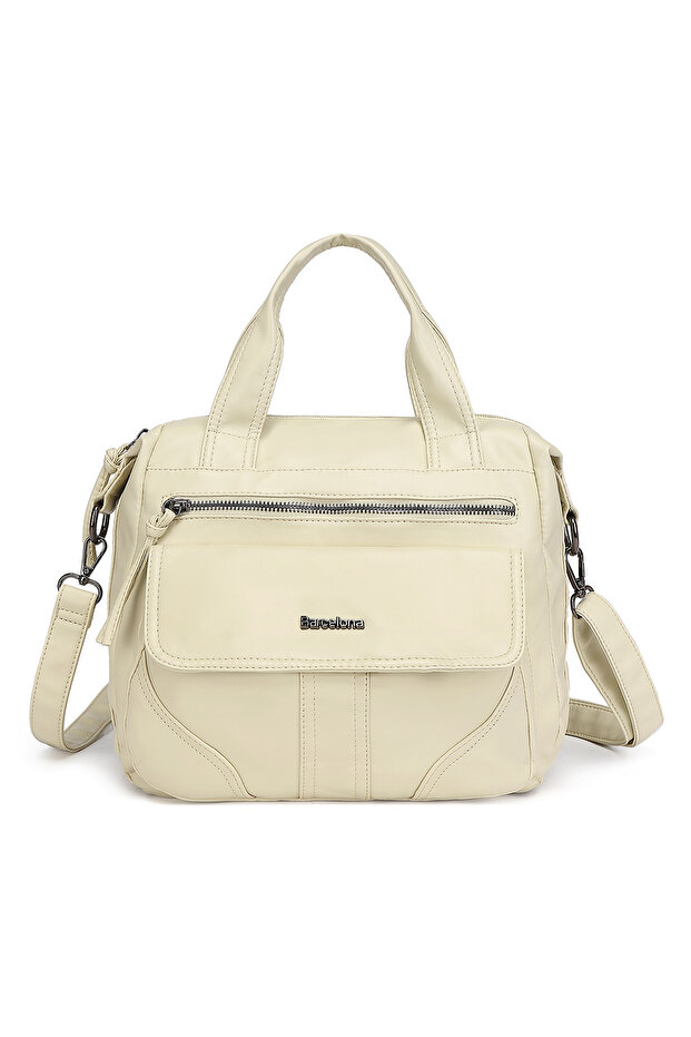 Barcelona Daily Women's Hand and Shoulder Bag Long Strap Multi-Pocket 1873 Beige