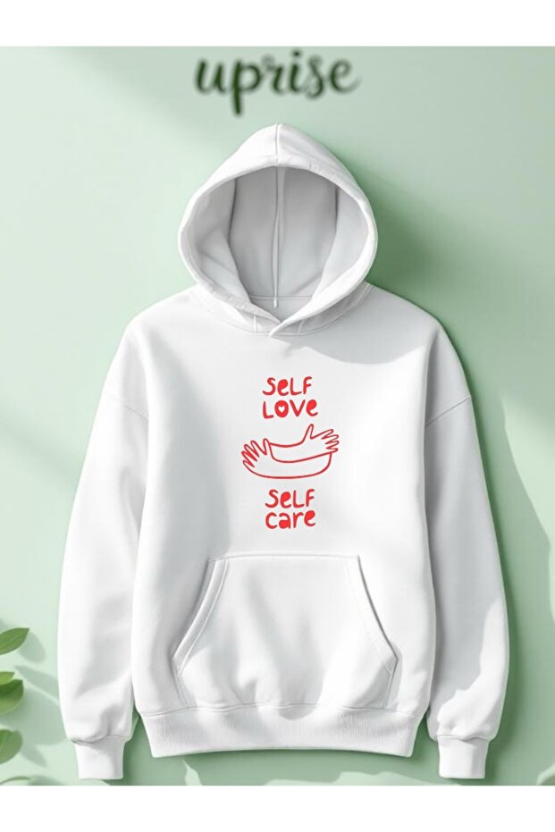 سويت شيرت كبير الحجم مصنوع من القطن المطبوع بـ 3 خيوط من Self Love Self Care