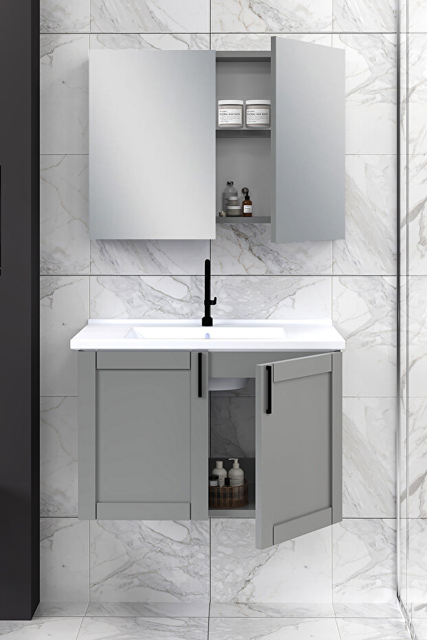 %100 Mdf 80 cm Riva Banyo Dolabı - 2