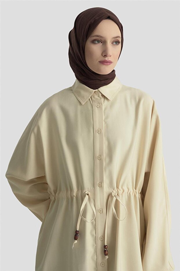 Bağcıklı Safari Tunik 25KD9012 Bej - 2