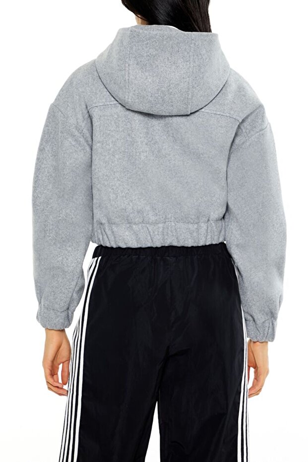 Kapüşonlu Yüksek Yaka Ceket - 3