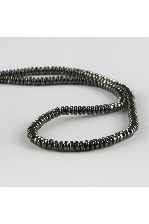 Hematite stone grommet tiny 4 mm