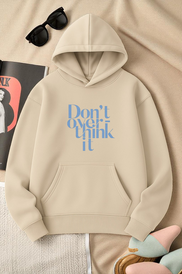 سويت شيرت مطبوع بتصميم DONT OVER THINK للجنسين