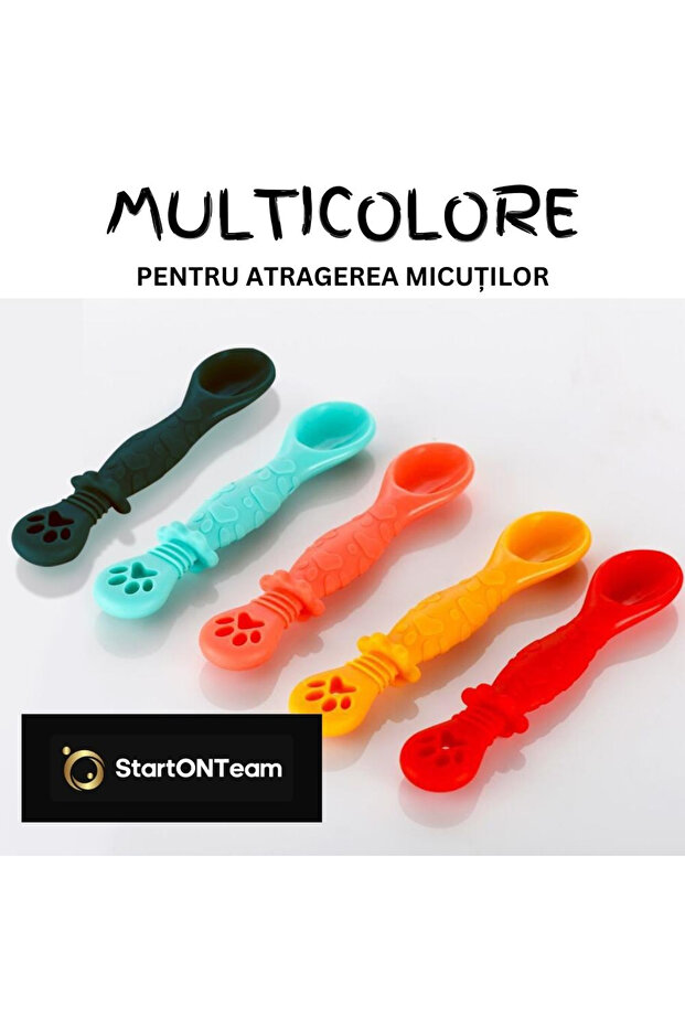 Set of 2 Baby Spoons for Feeding and Diversification, 2 Heads, Multicolored Green and Red - 15