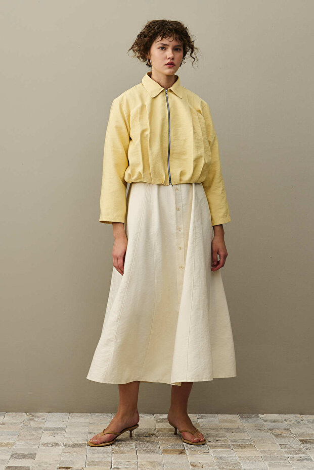 سترة متعددة الطيات باللون الأصفر - 3