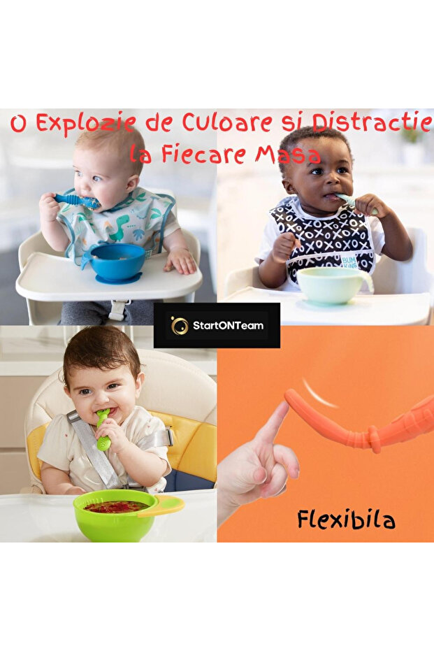 Set of 2 Baby Spoons for Feeding and Diversification, 2 Heads, Multicolored Green and Red - 5