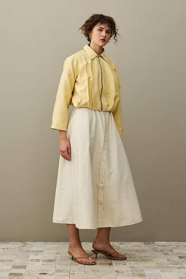 سترة متعددة الطيات باللون الأصفر - 4