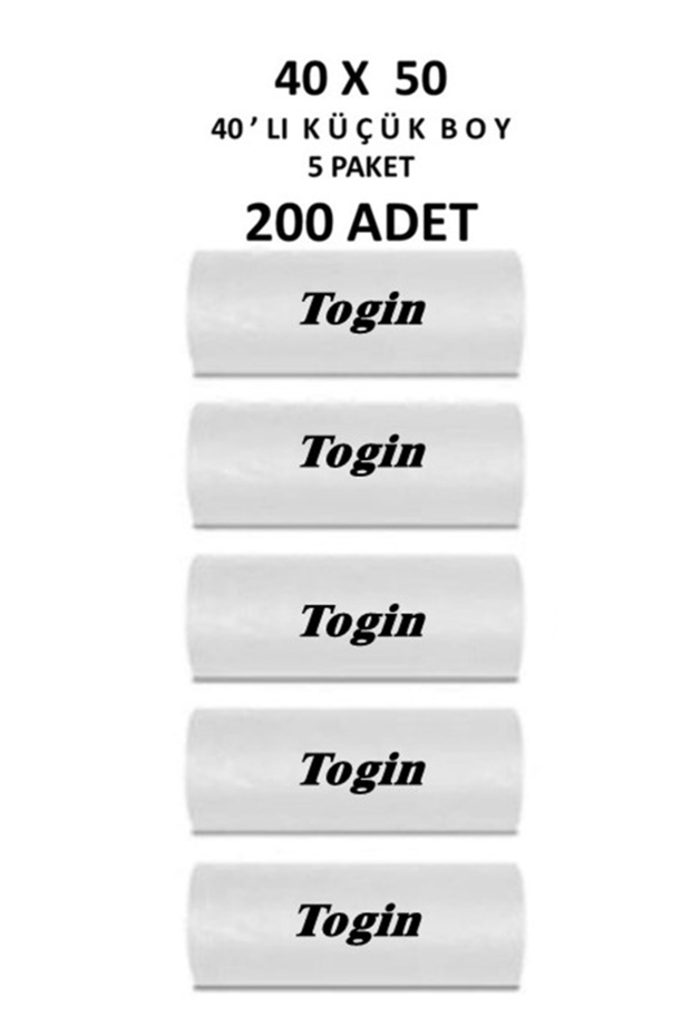 Küçük Boy Çöp Poşeti, Çöp Torbası 40x50cm ( 5 Rulo 200 Adet) - 2