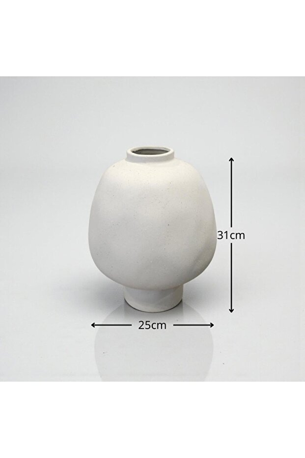 فازة سيراميك عصرية – أبيض مطفي - 2