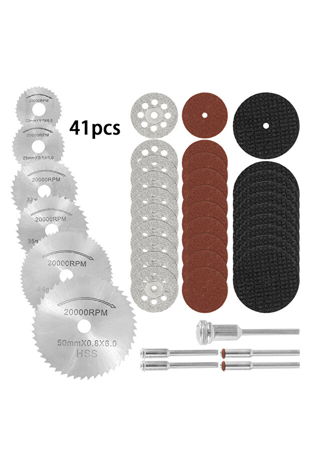 41pcs Mini Circular Saw Blade Set Sanding Grinding Wheel Cutting Disc for Dremel Accessories Metal C