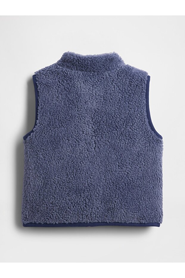 Erkek Bebek Mavi Sherpa Utility Yelek - 2