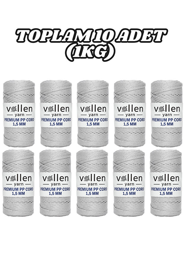 Polyester Makrome İpi 1.5 mm 100 g 150 m – 10’lu Paket, Supla ve Çanta ipi - 1