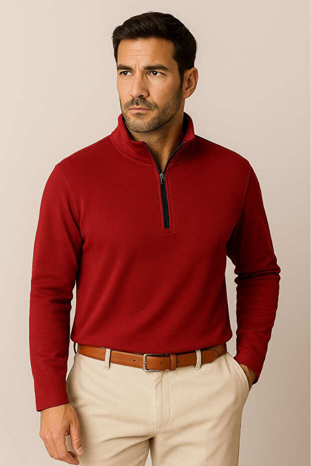 Erkek Yarım Fermuarlı Kazak - 2