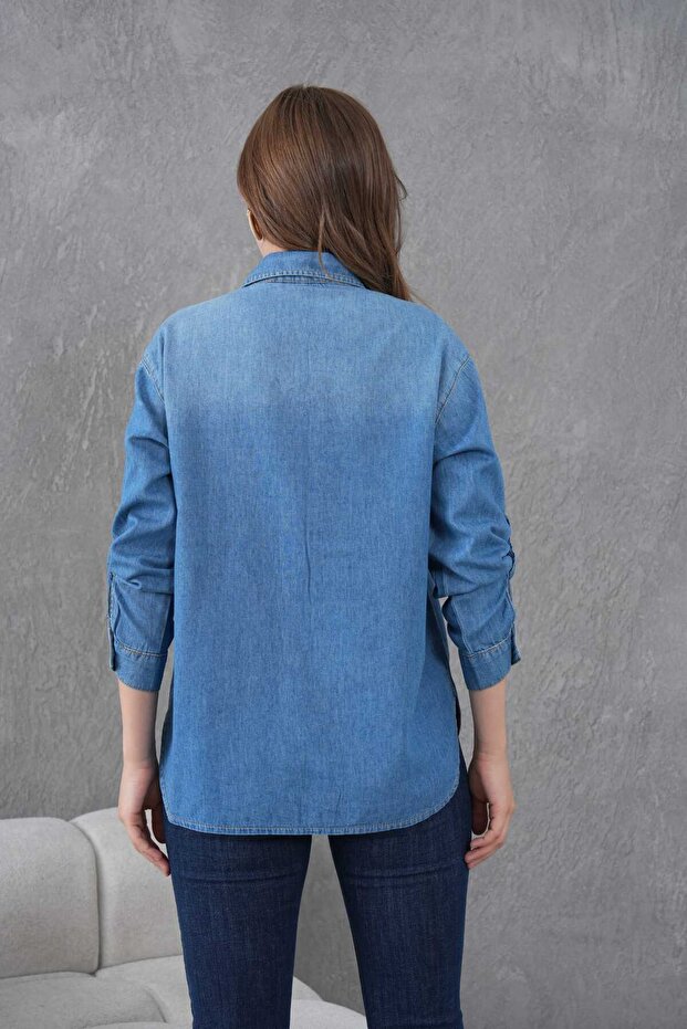 DENİM KADIN GÖMLEK - 8