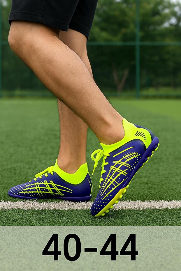 ERKEK MOR SARI DESENLİ ÇORAP BİLEKLİ KRAMPON AYAKKABISI - 1