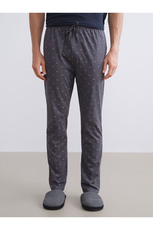 Thin Patterned Men's Pajama Bottoms - 2