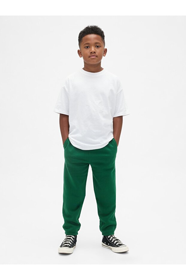 Erkek Çocuk Yeşil Relaxed Logo Eşofman Altı - 1