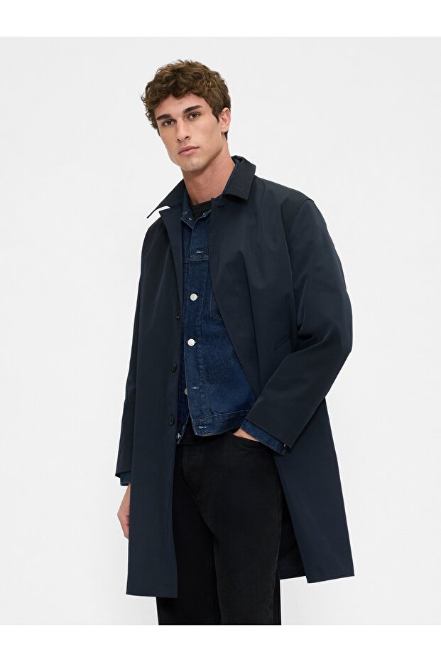 Erkek Lacivert New Mac Trençkot - 1