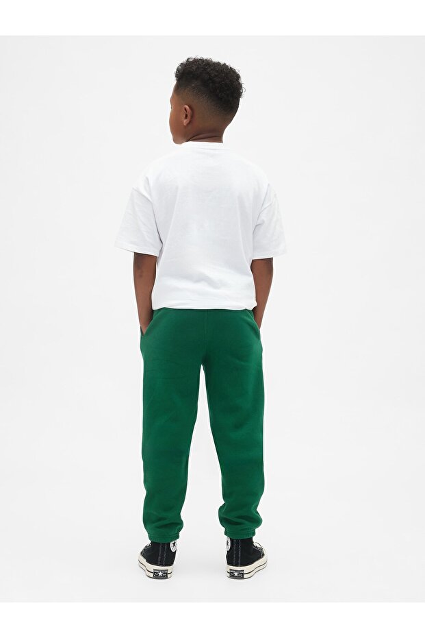 Erkek Çocuk Yeşil Relaxed Logo Eşofman Altı - 4