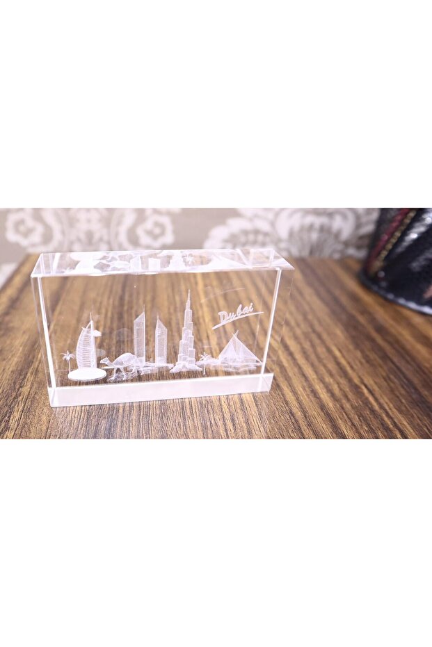 Glorious Avenue Crystal Glass Keychain Dubai Engraved Souvenirs 3D Model