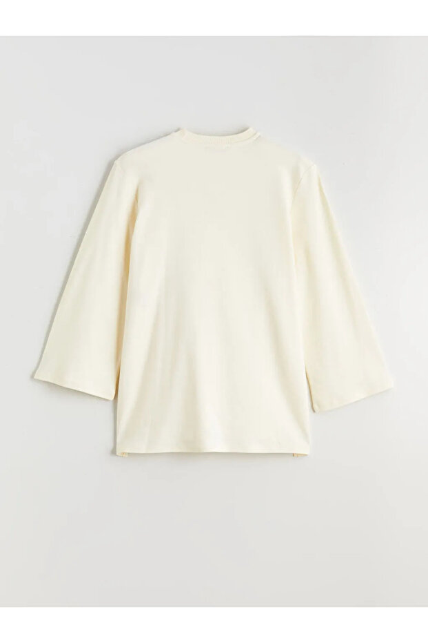 LCW ModestBej Çiçekli Oversize Kadın Sweatshirt Tunik - 3