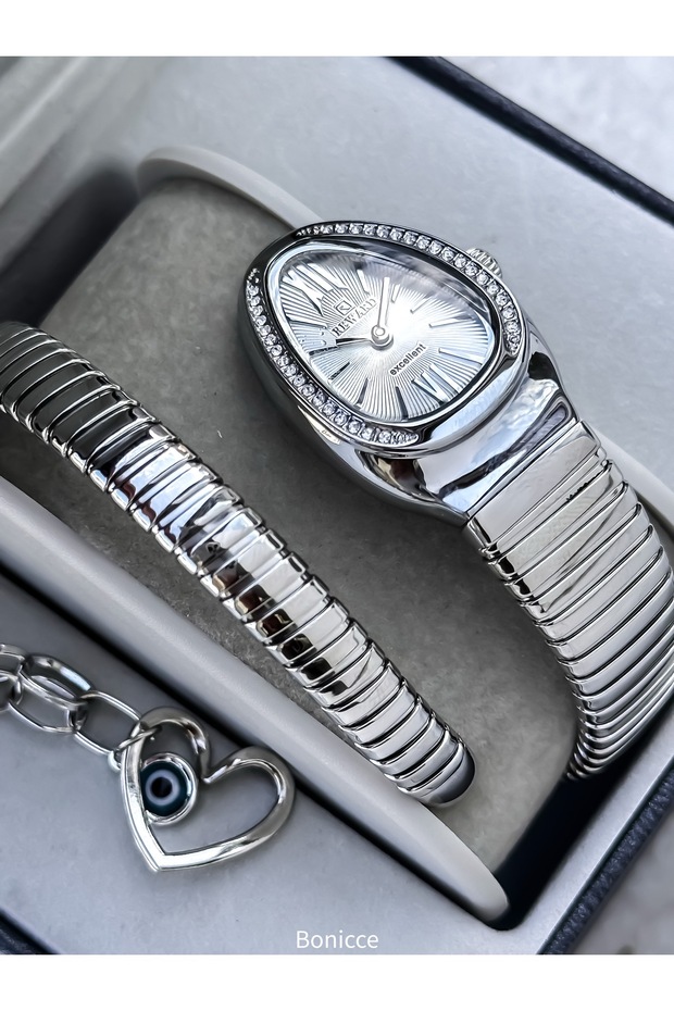 Stone Snake Watch from Thick to Thin Single Tour, Polite Case (24 Diameter), 3 Atm Silver Steel Band