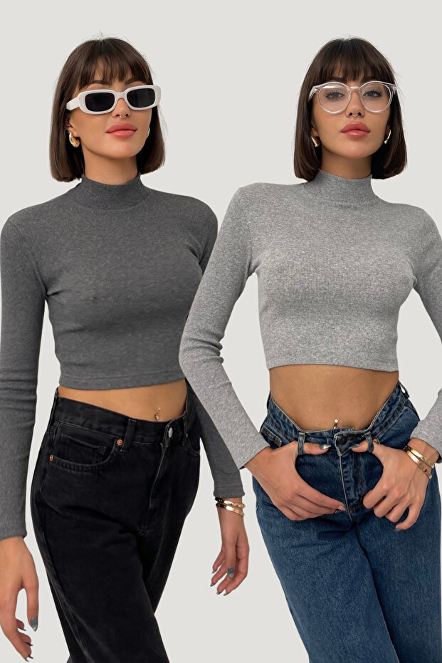 Alicia Women's Ribbed Knit Turtleneck Sweater | Long Arm, Slim Fit , Single and Double Pack Option