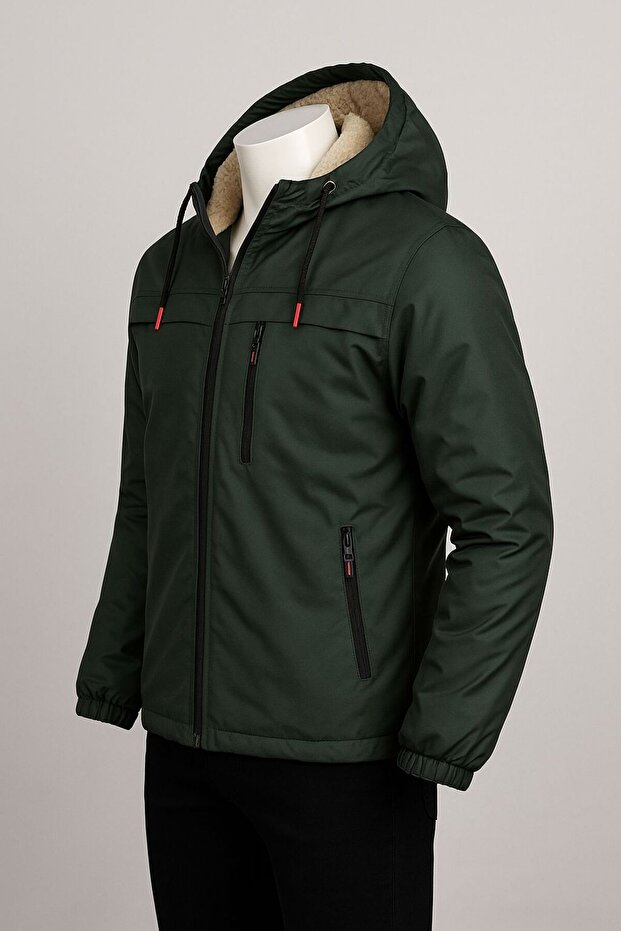 Waterproof and Windproof Fur-Lined Coat - 2