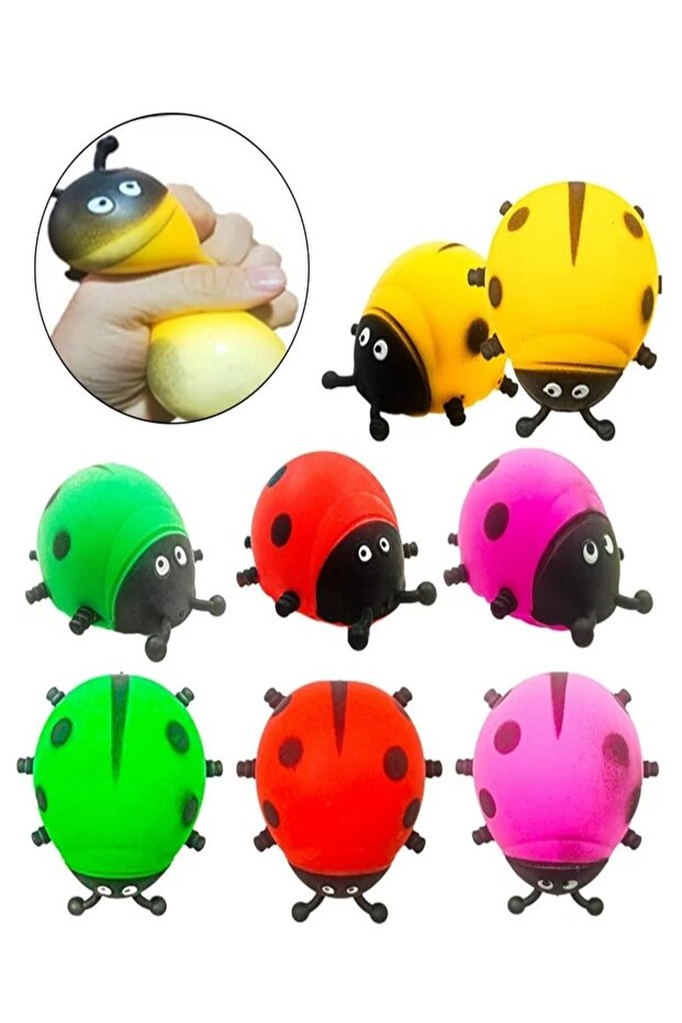 1 Adet Oyuncak Uğur Böceği Squishy Yumuşak Stres Giderici Oyun - 2