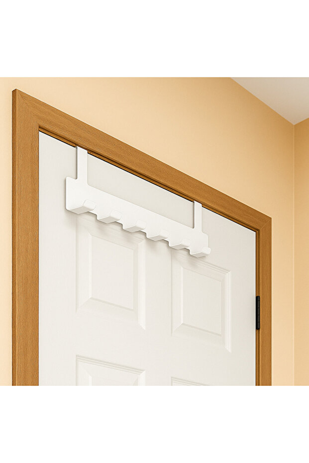 Metal Hanger Behind the Door (40X4.6X9 cm) | White Gate