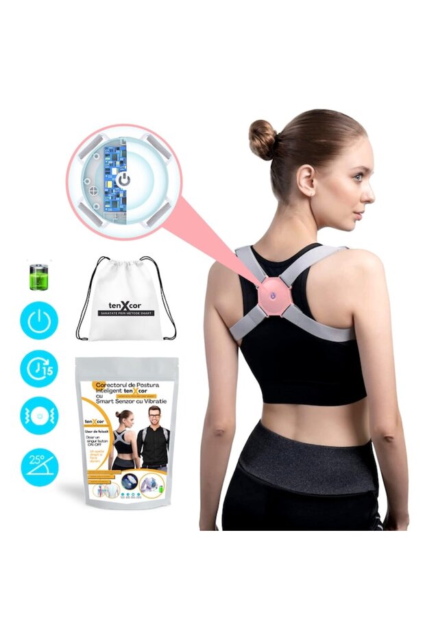 Smart posture corrector with vibration sensor for straight back alignment - 2