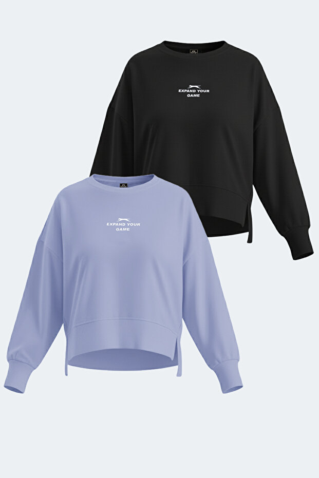 Vital Set of 2 Women's Oversized Lilac - Black Sweatshirt