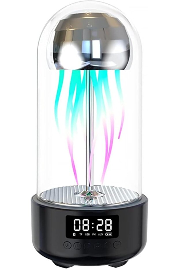 Bluetooth Speaker & Lamp with Clock Wireless 7-Color LED Jellyfish Lamp Speaker - 1