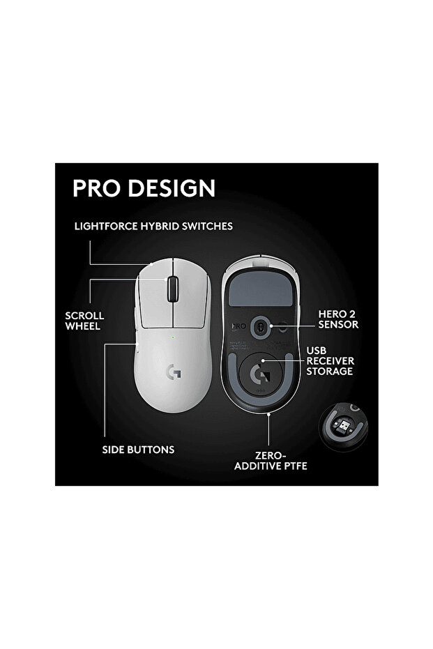 G PRO X Superlight 2 SE Kablosuz Oyuncu Mouse, Beyaz 910-007555 - 6