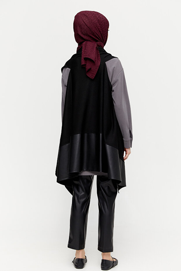 Deri Kombinli Yelek - 6