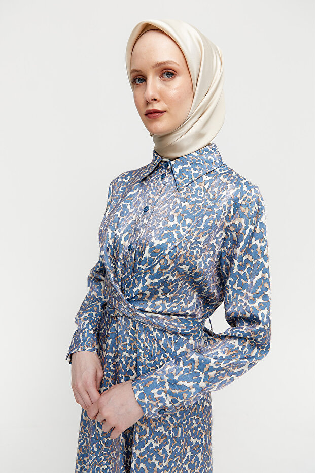 Jakarlı Leopar Elbise - 4