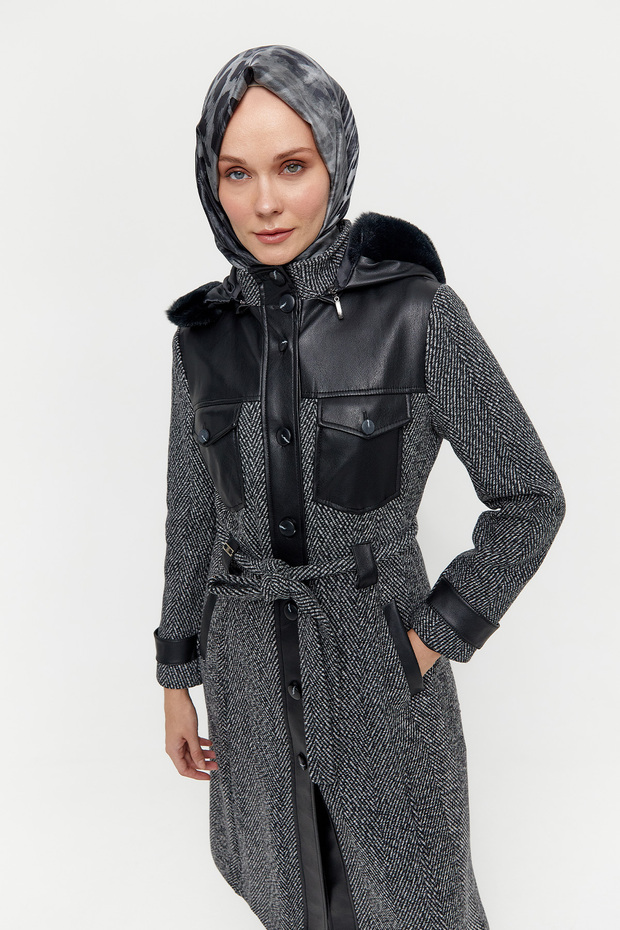 Deri Kombinli Kap - 4