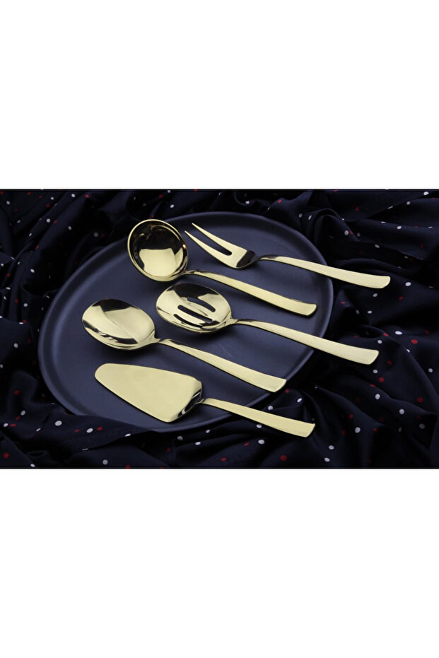 5-Piece Sos & Service Set Gold Color