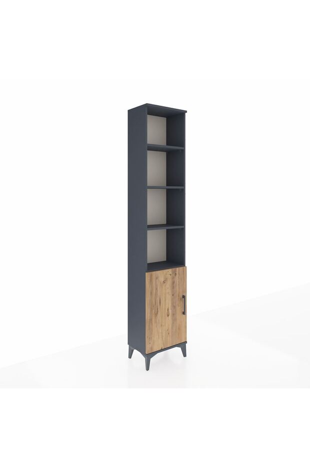 Arges Dolap 5 Raflı Tek Kapaklı 44x30x221 Antrasit-Çam - 2