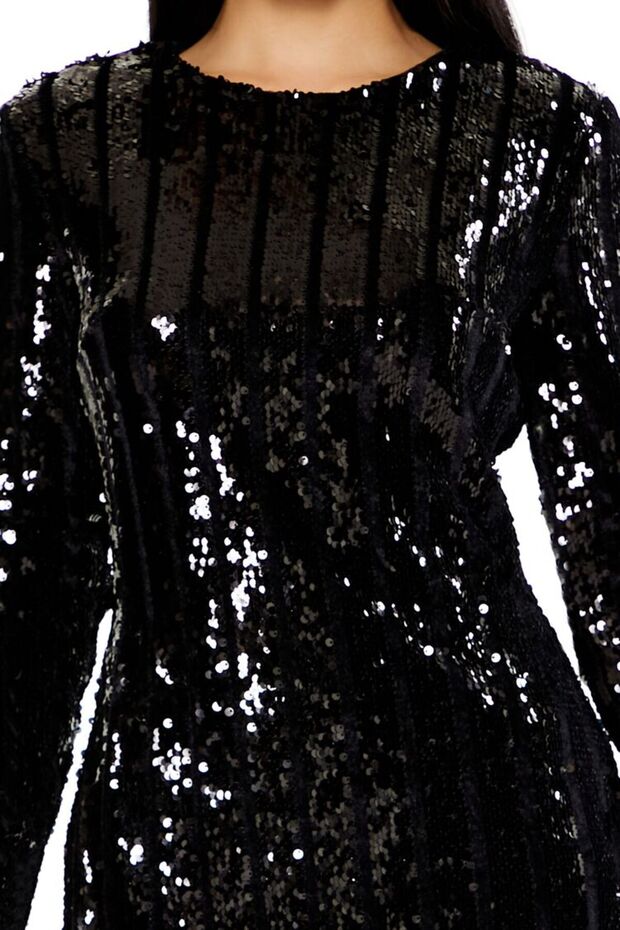 Payetli Mini Elbise - 3