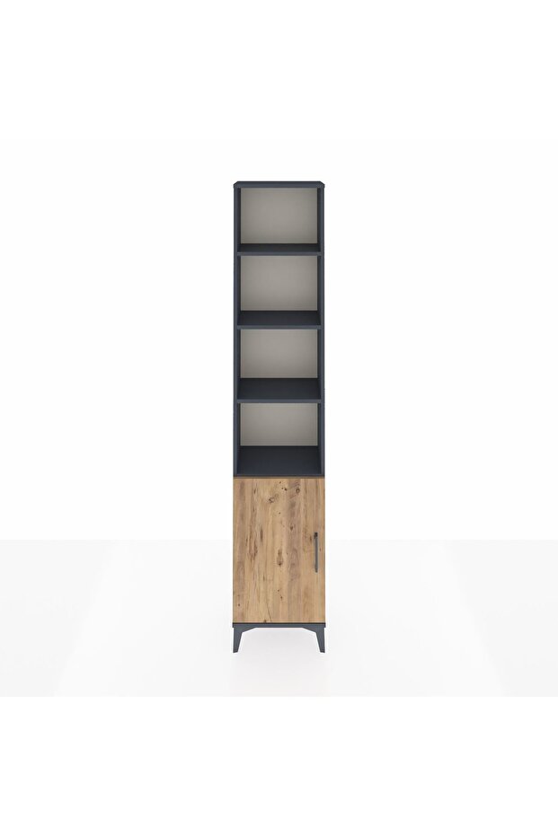 Arges Dolap 5 Raflı Tek Kapaklı 44x30x221 Antrasit-Çam - 1