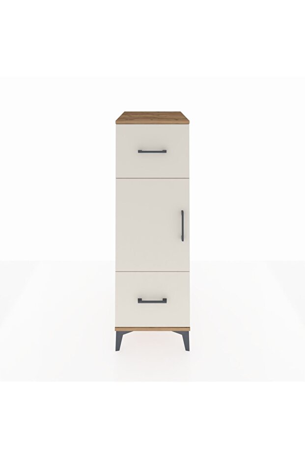 Kronos Dolap 2 Raflı 2 Çekmeceli Tek Kapaklı 44x59x134 Çam-Aytaşı - 1
